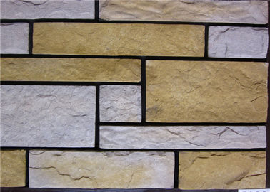 Pierre artificielle de mur de rectangle avec le foyer fort de solide de couleur d'adhérence